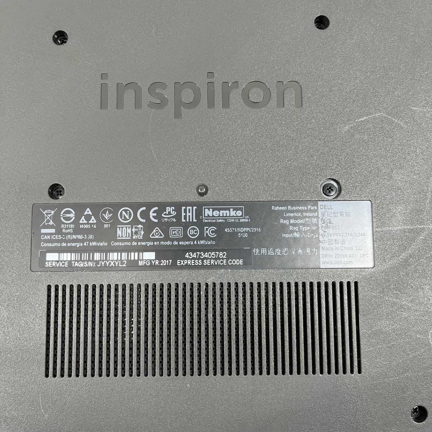 Dell Inspiron 15 5000 P665 15.6" radeon r5 2.5GHz 8GB RAM 1TB Radeon R5 Graphics