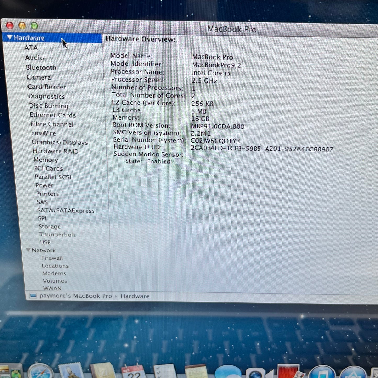 2012 Apple MacBook Pro 13.3" i5 2.5GHz 16GB RAM 256GB HDD Silver A1278