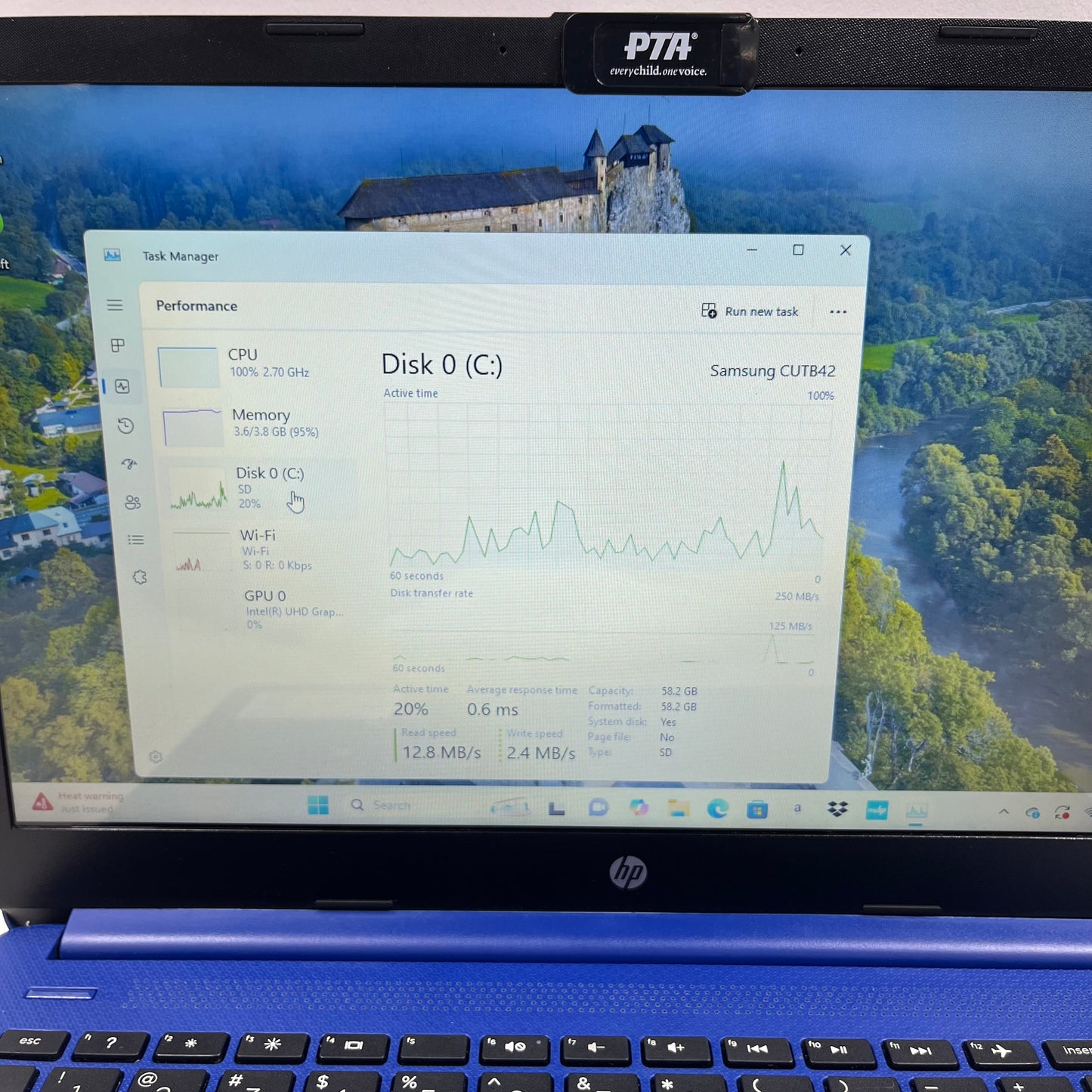 HP Laptop 14-DQ0005DX INTEL(R) CELERON(R) N4020 4GB RAM 64GB