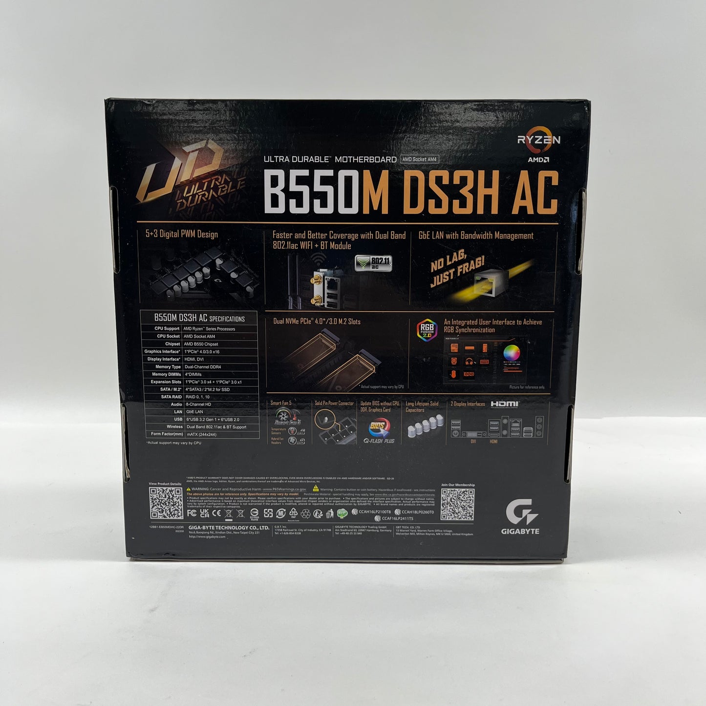 Gigabyte B550M DS3H AC AM4 mATX
