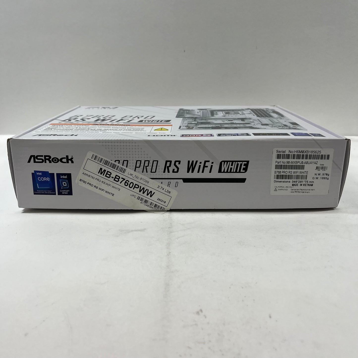 New AsRock b760 pro rs wifi white LGA 1700 ATX Intel DDR5 Motherboard