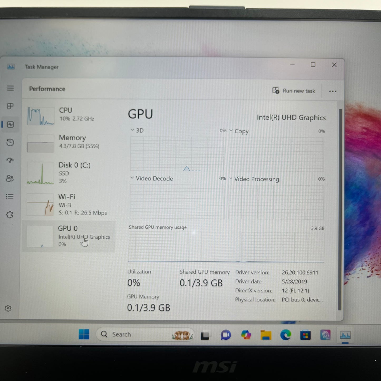 MSI modern 14 MS-14B3 14" i5-10210u 2.1GHz 8GB RAM 500GB SSD
