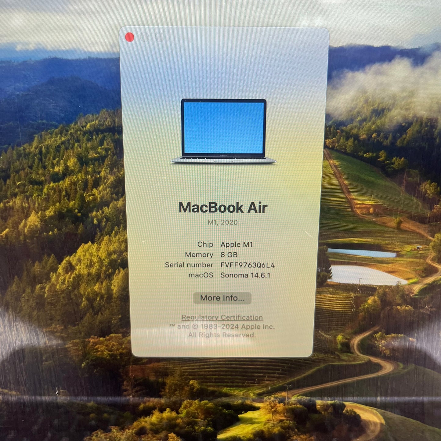 2020 Apple MacBook Air 13.3" M1 7C GPU 3.2GHz 8GB RAM 512GB SSD A2337