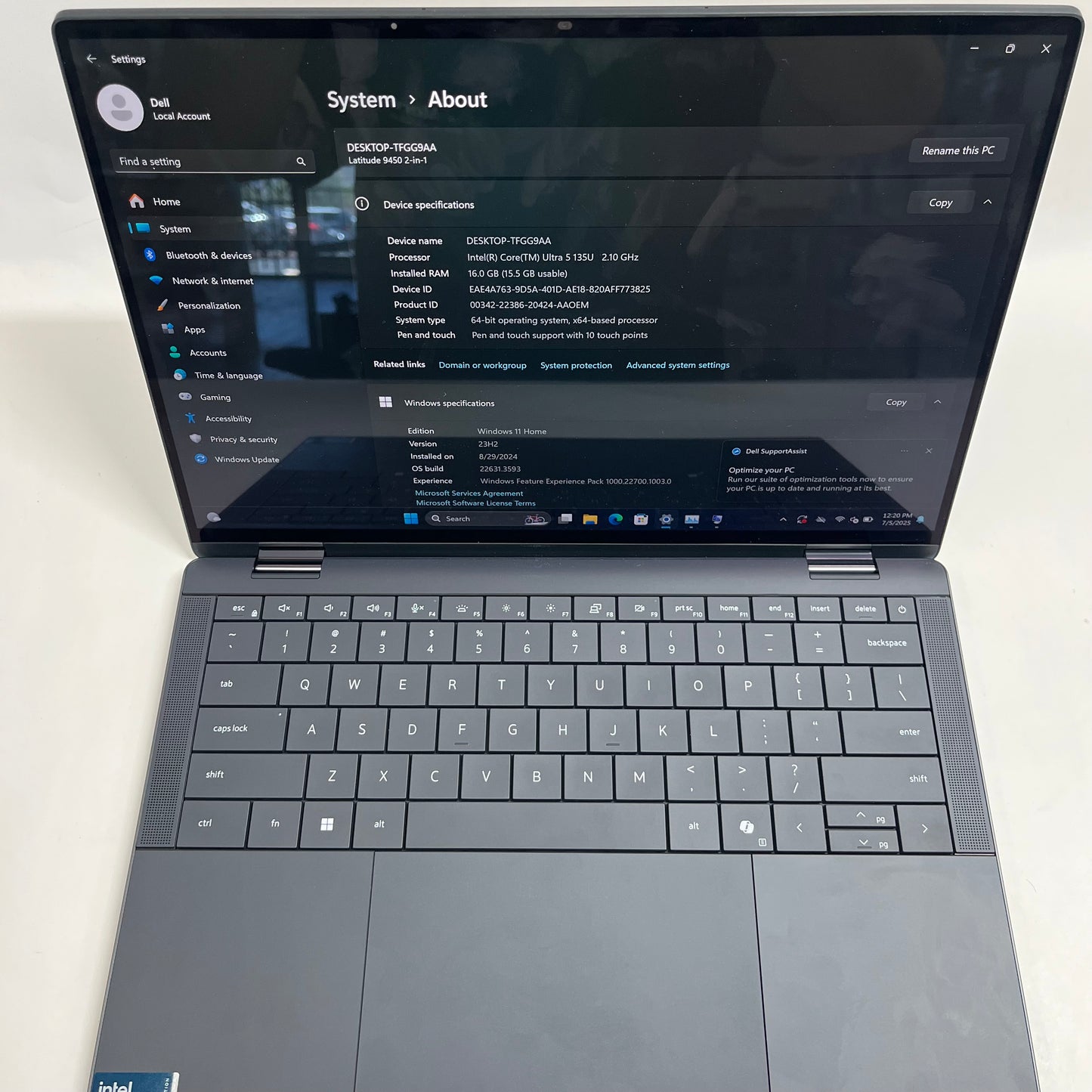 Dell latitude 9450 6xt47a80 14" intel R Core TM Ultra 5 135U 2.1GHz 16GB RAM