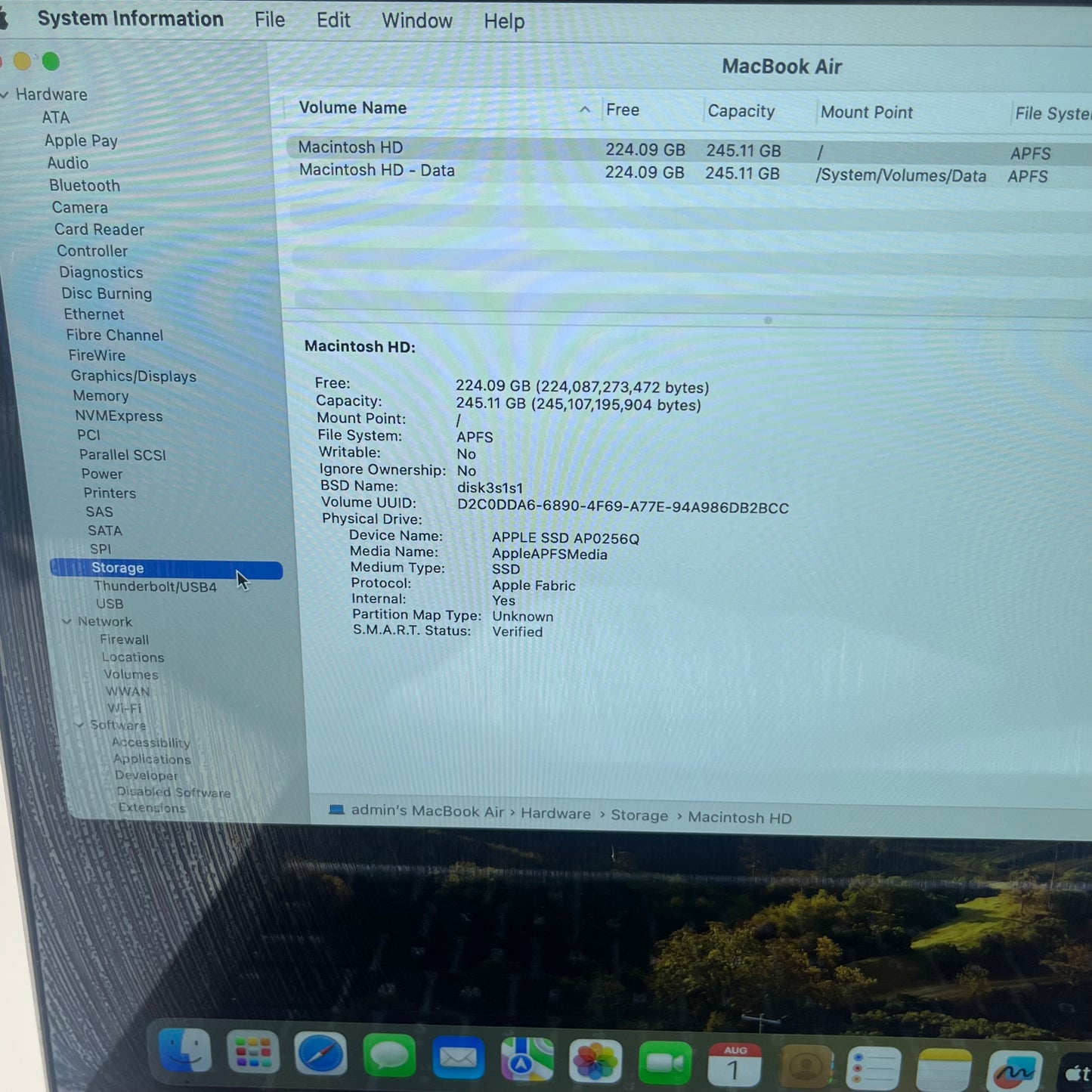 2020 Apple MacBook Air 13.3" M1 7C GPU 3.2GHz 8GB RAM 512GB SSD A2337