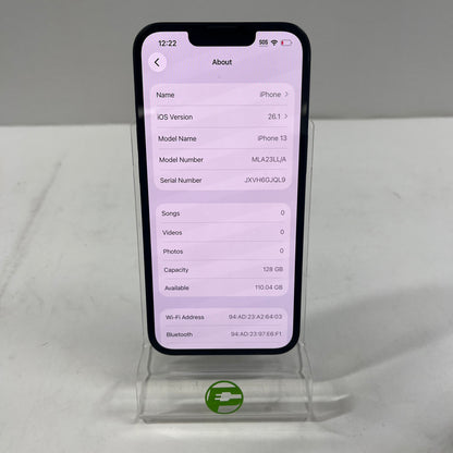 Factory Unlocked Apple iPhone 13 128GB Midnight MLA23LL/A