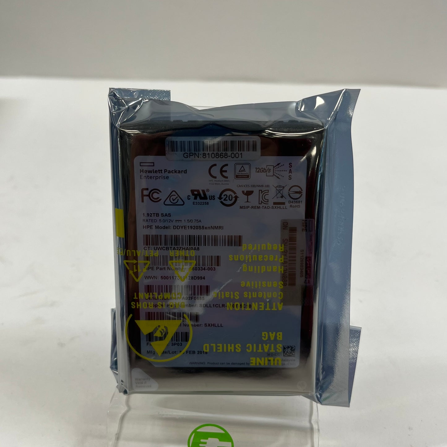 Hewlett Packard 2.5" DDYE1920S5XNNMRI 1.92 SAS 12Gbps SSD