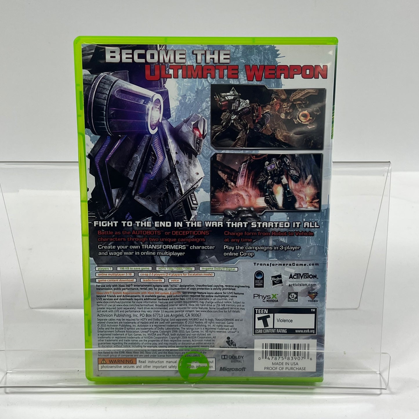 Transformers: War for Cybertron (Microsoft Xbox 360, 2010)