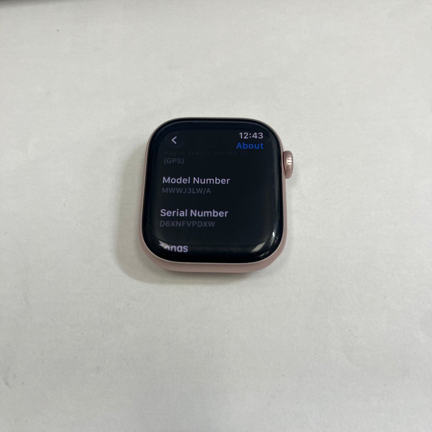 GPS Only Apple Watch Series 10 42MM Rose Gold Aluminum Face Only