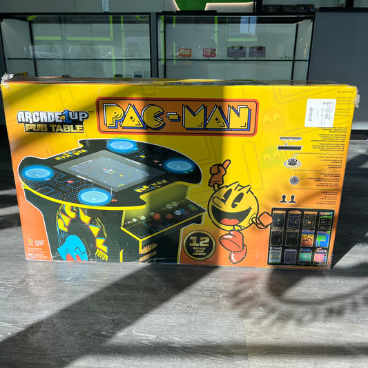 Arcade1Up PAC-MAN Pub Table Arcade Machine 12 Games, Light-Up Deck & Cup Holder