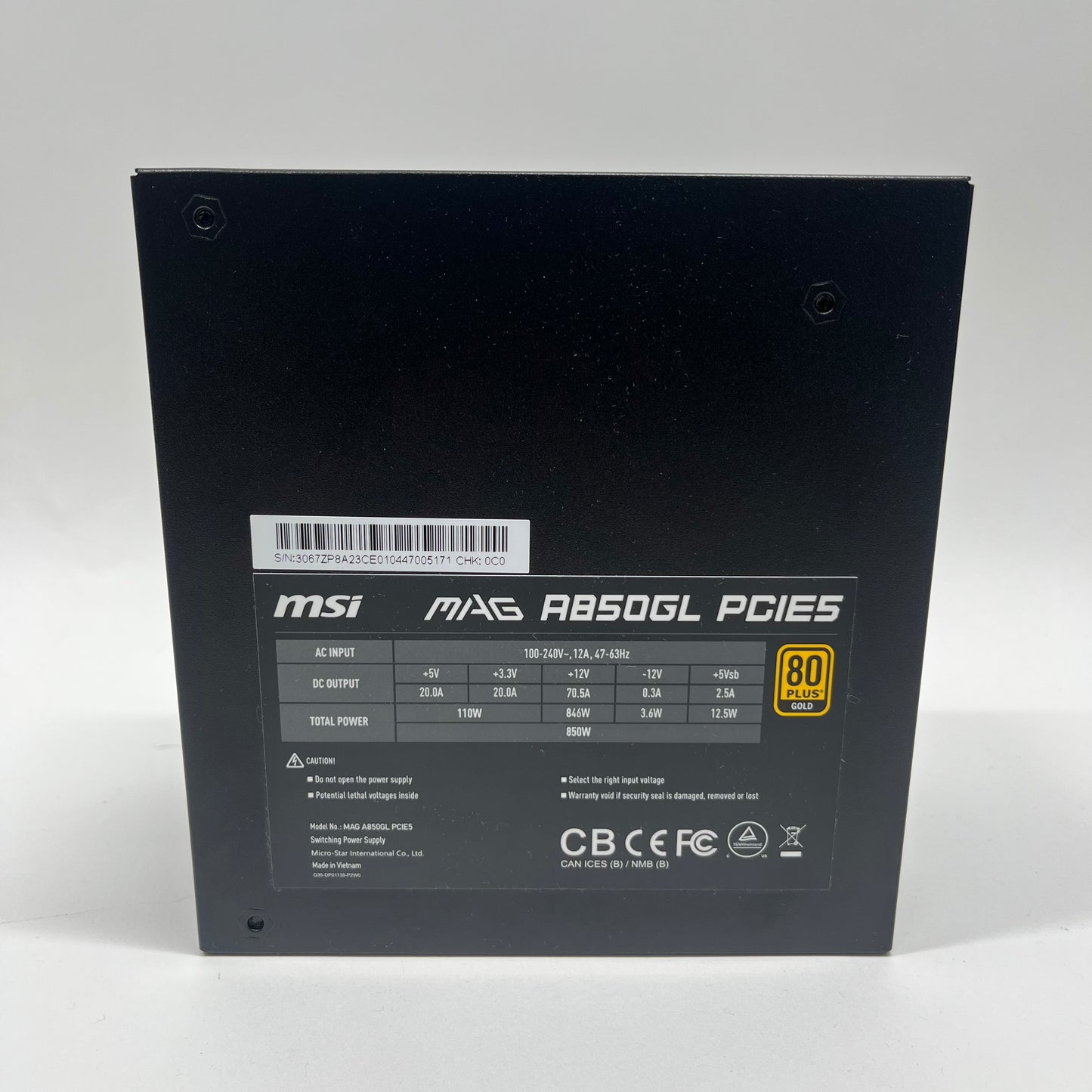 MSI MAG A850GL PCIE5 Power Supply