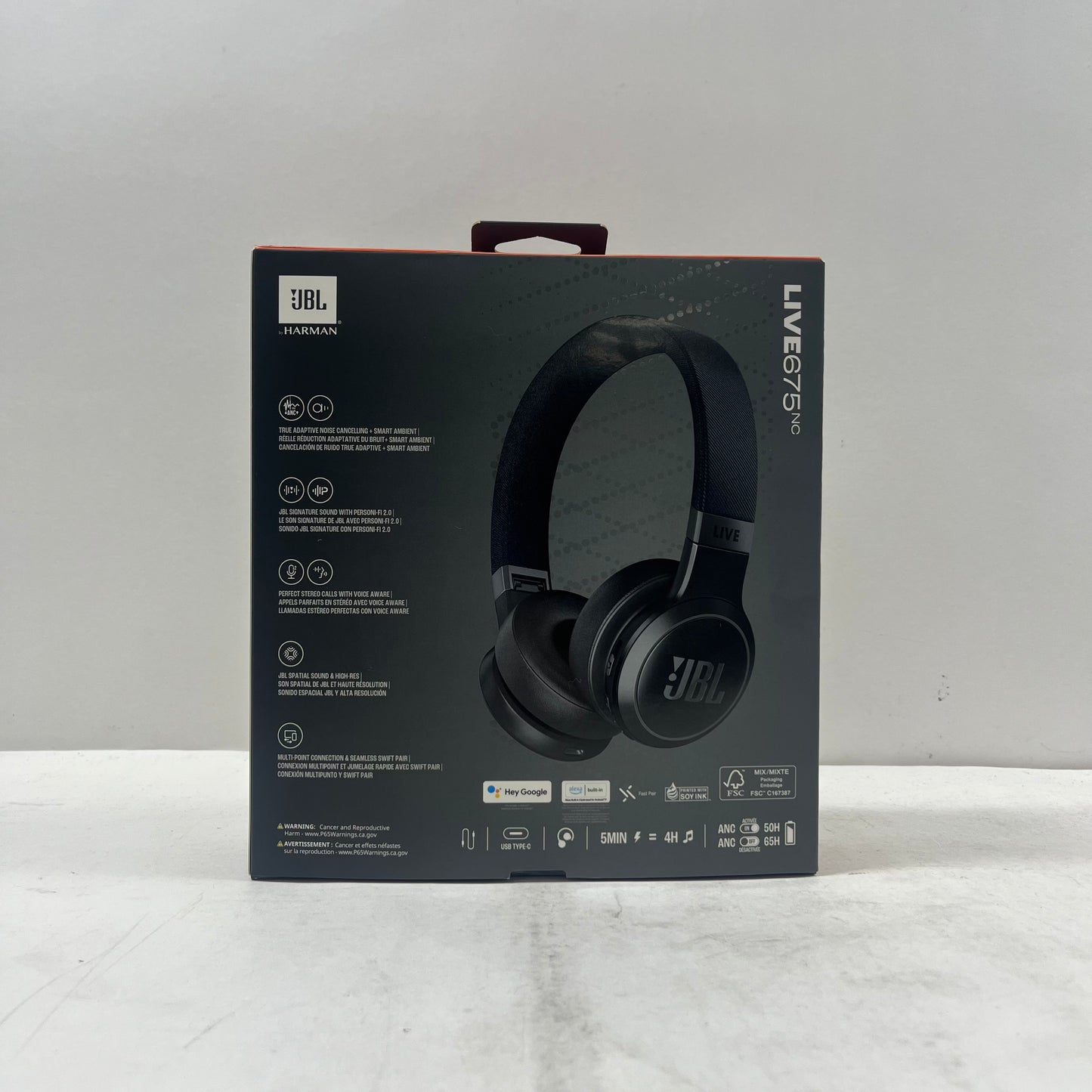 JBL Live675NC Wireless On-Ear Bluetooth Headphones Black