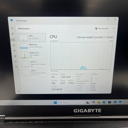 GIGABYTE ax211ngw 15.6" i7-13620H 2.3GHz 16GB RAM 512GB SSD GeForce RTX 4060