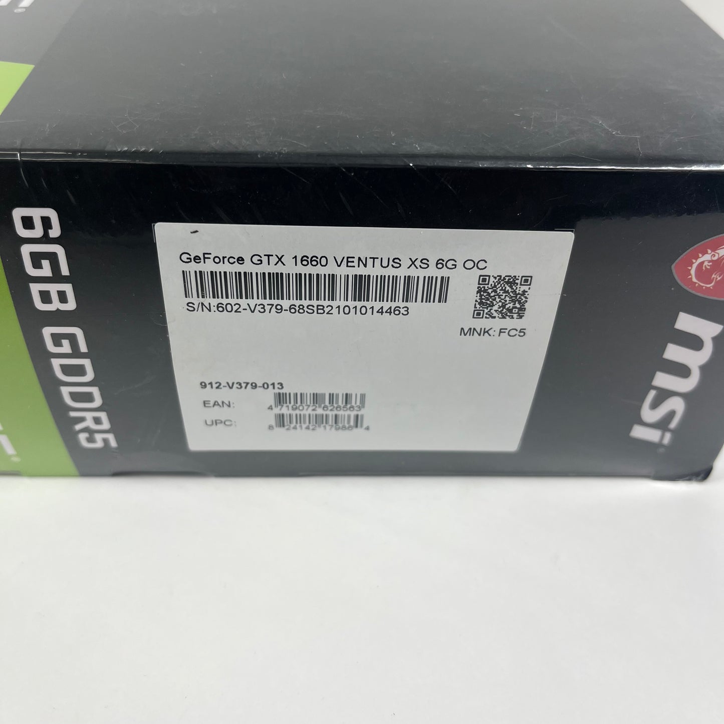 New MSI GeForce GTX 1660 Ti Ventus 6G OC 6GB GDDR5 Graphics Card 912-V379-013