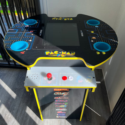 Arcade1Up PAC-MAN Pub Table Arcade Machine 12 Games, Light-Up Deck & Cup Holder