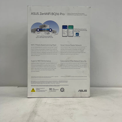 Asus ZenWifi BQ16 Pro Quad Band WiFi 7 90IG08Z0-MA1N2V Mesh WiFi Router