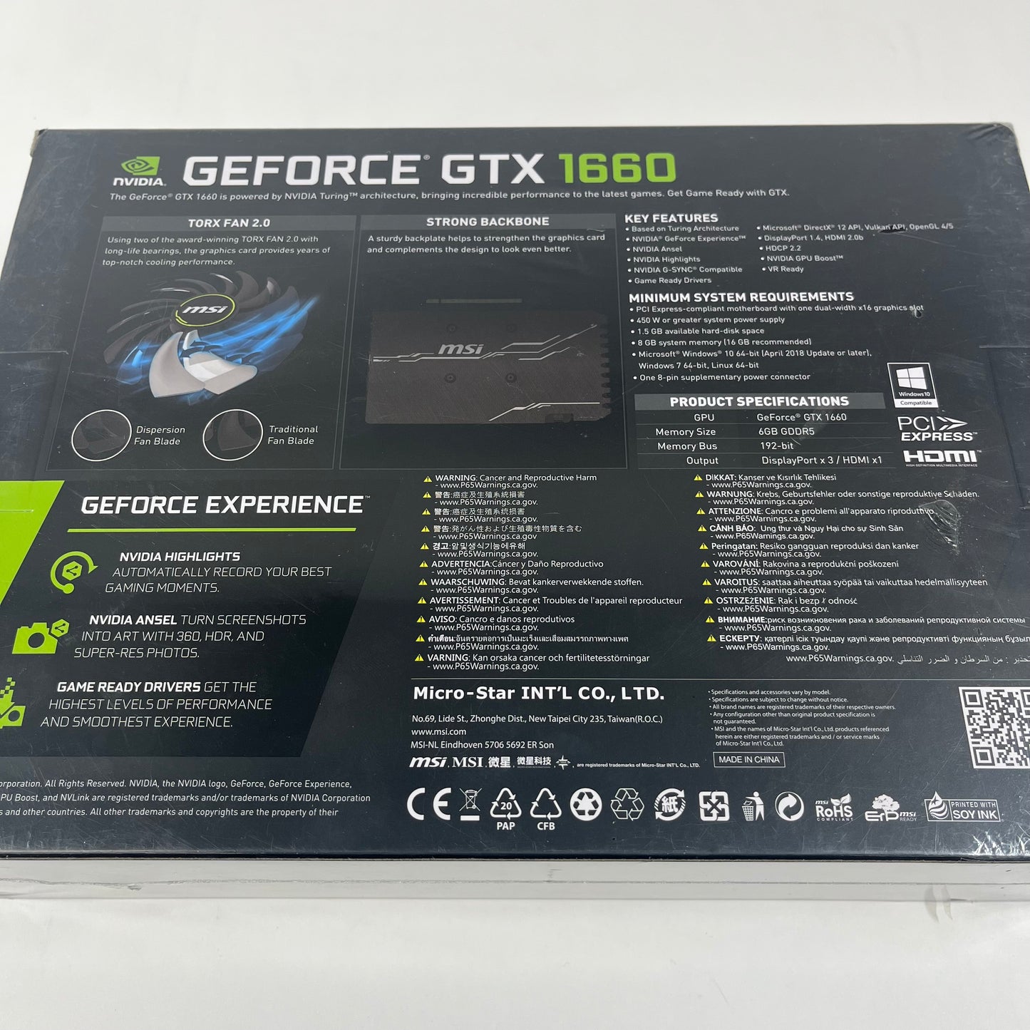New MSI GeForce GTX 1660 Ti Ventus 6G OC 6GB GDDR5 Graphics Card 912-V379-013