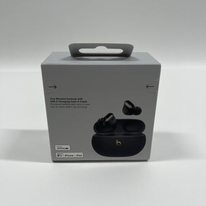 New Beats Studio Buds+ Wireless In-Ear Bluetooth Headphones Black Gold MQLH3LL/A