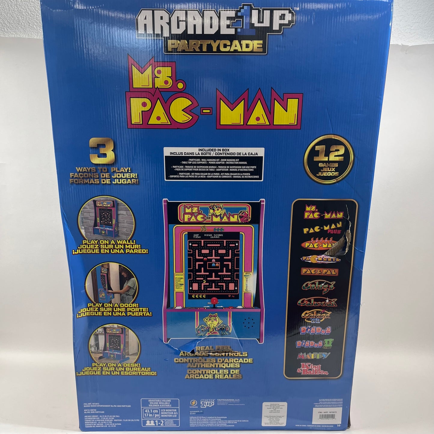 New Arcade 1UP Ms. PAC-MAN Classic Arcade Video Game Machine 