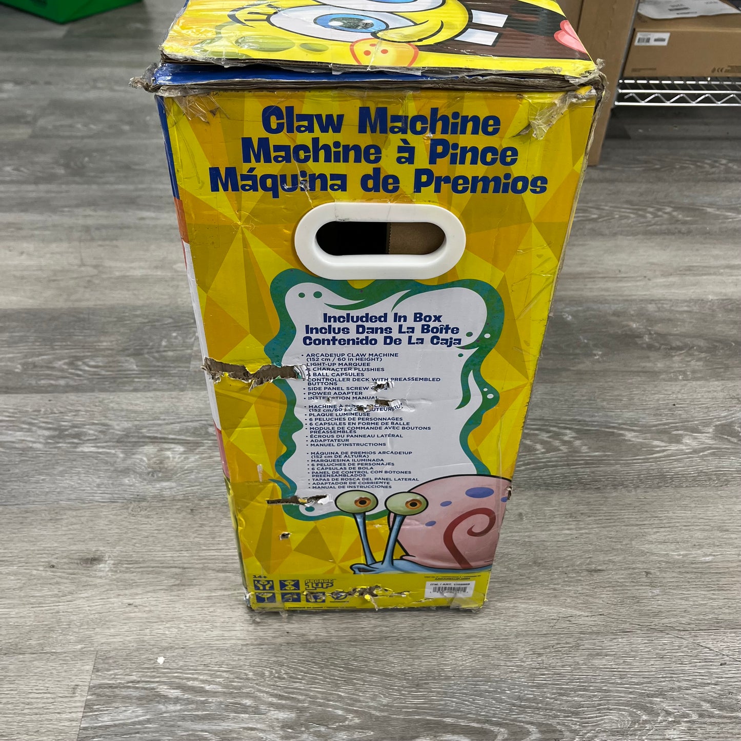 New Arcade1Up SpongeBob Claw Machine Full-Size Arcade Claw Machine GEN-W-402600