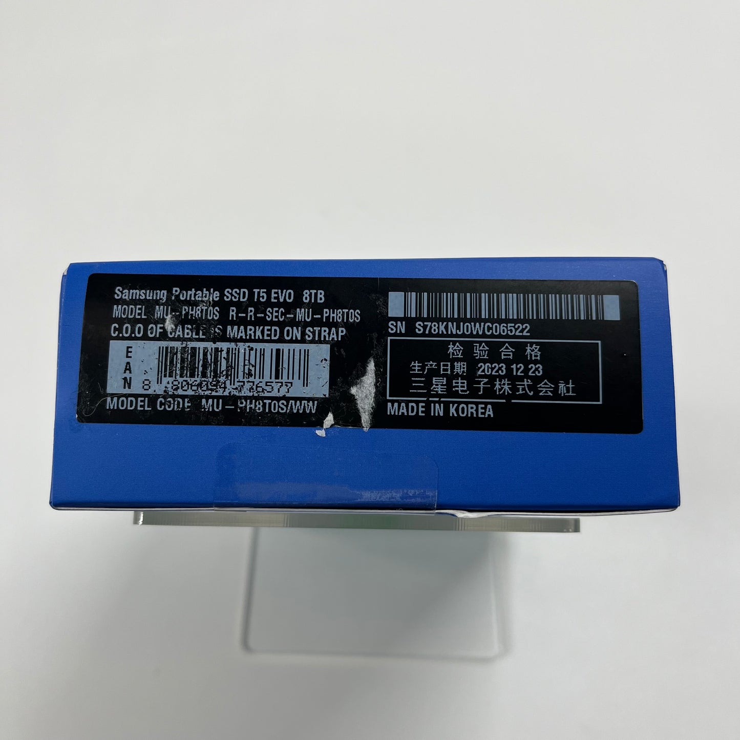 New Samsung T5 Evo PORTABLE SSD CARD MU-PH8T0S/WW