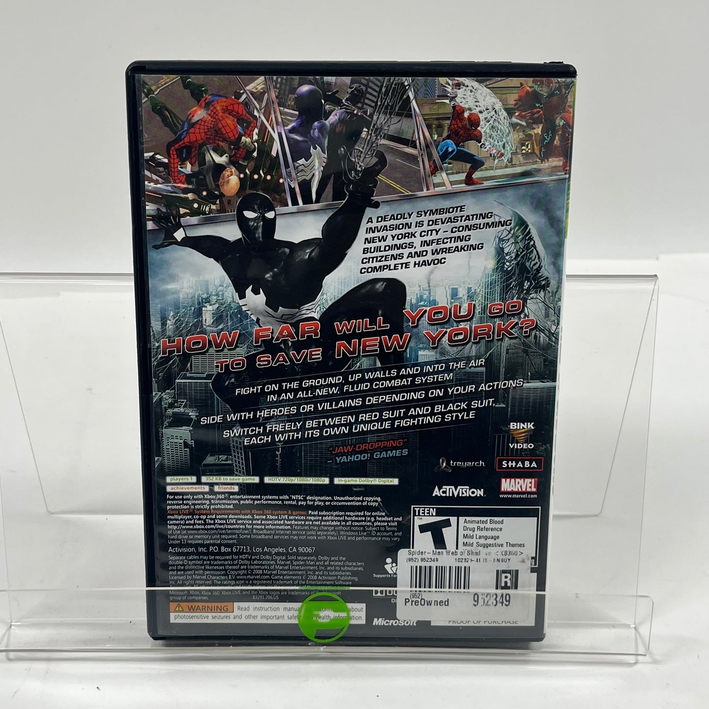 Spiderman Web of Shadows (Microsoft Xbox 360, 2008)