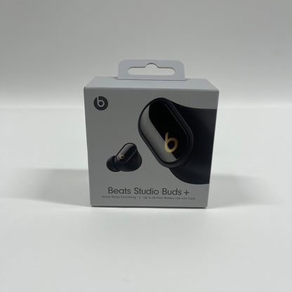 New Beats Studio Buds+ Wireless In-Ear Bluetooth Headphones Black Gold MQLH3LL/A