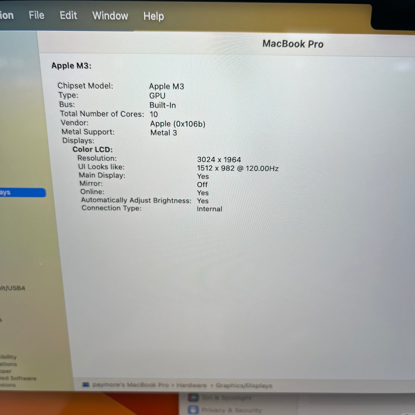 2023 Apple MacBook Pro 14" M3 4.0GHz 8GB RAM 512GB SSD MTL73LL/A