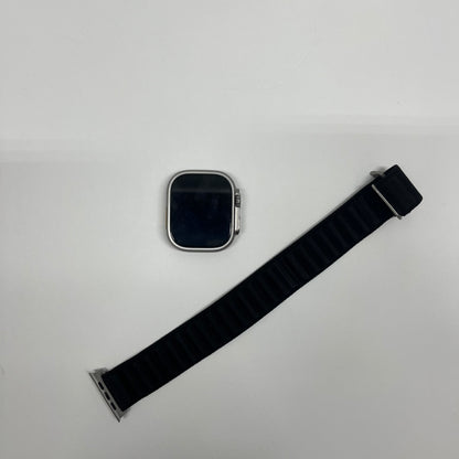 Unlocked Apple Watch Ultra 49MM Natural Titanium Black Trail Loop MQEX3LL/A
