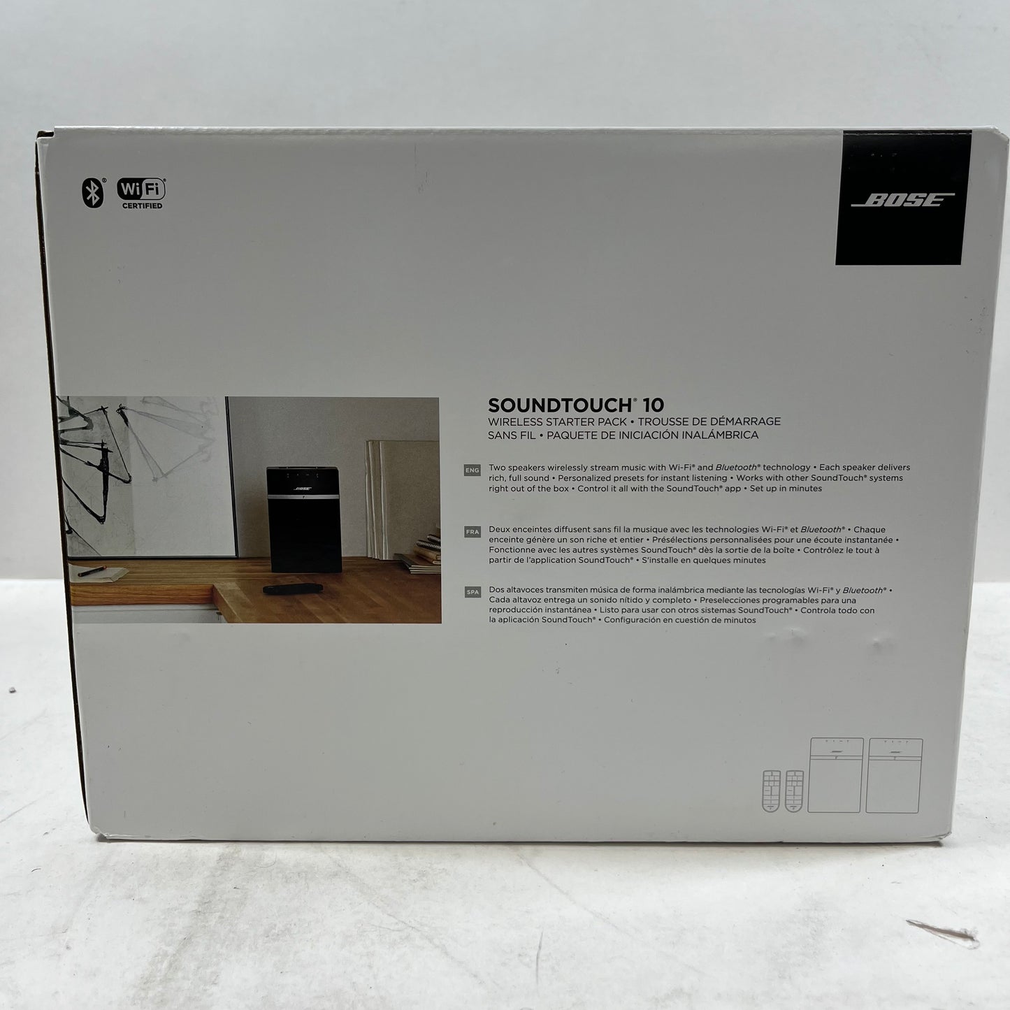 New Bose SoundTouch 10 Wireless Starter Pack Wireless Surround Speakers Black 