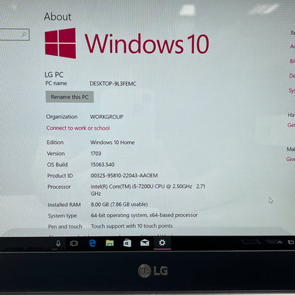 LG LG gram 13z970 13.3" i5-7200U 2.5GHz 8GB RAM 250GB SSD